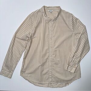 Sundance Catalog Striped Button-up Shirt Women’s XL Brown/Tan Stripes Button Up